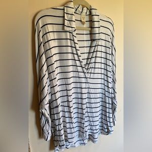 We The Free Navy & White Striped Collared Top